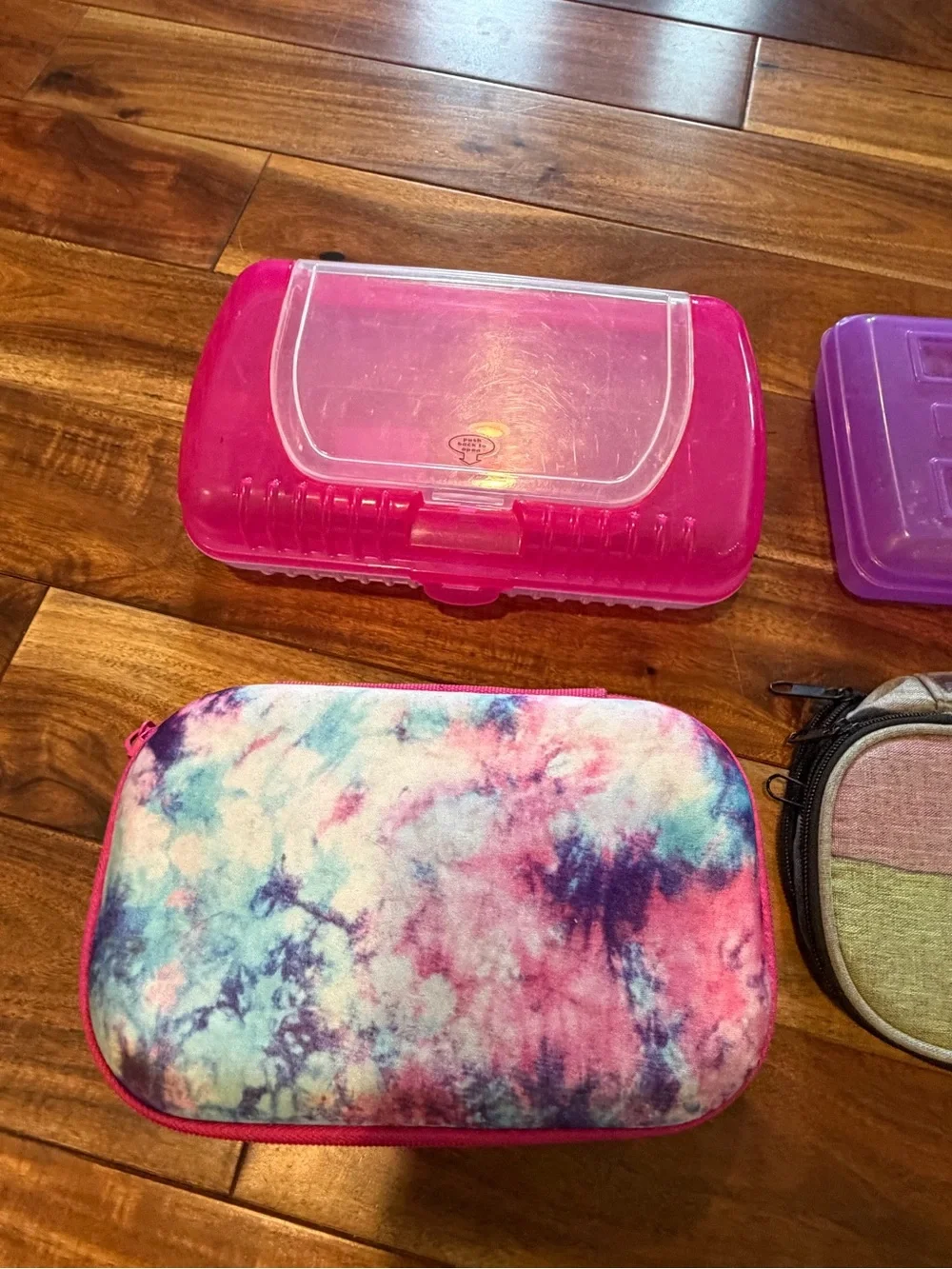 Lot of 4 Pink and Purple Pencil Case Bundle